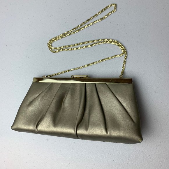 Gunne Sax Gold Convertible Evening Bag - Shoulder or Clutch - Picture 1 of 10